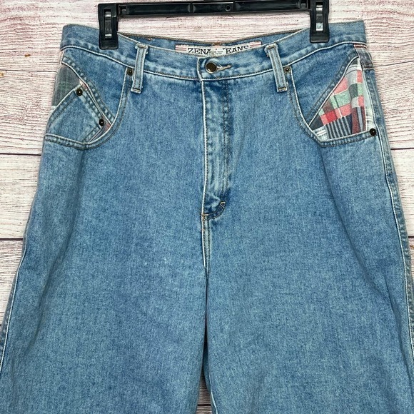 Zena Jeans Y2K Vintage Light Wash 100% Cotton Denim High Rise Shorts Size 16 - Picture 9 of 10